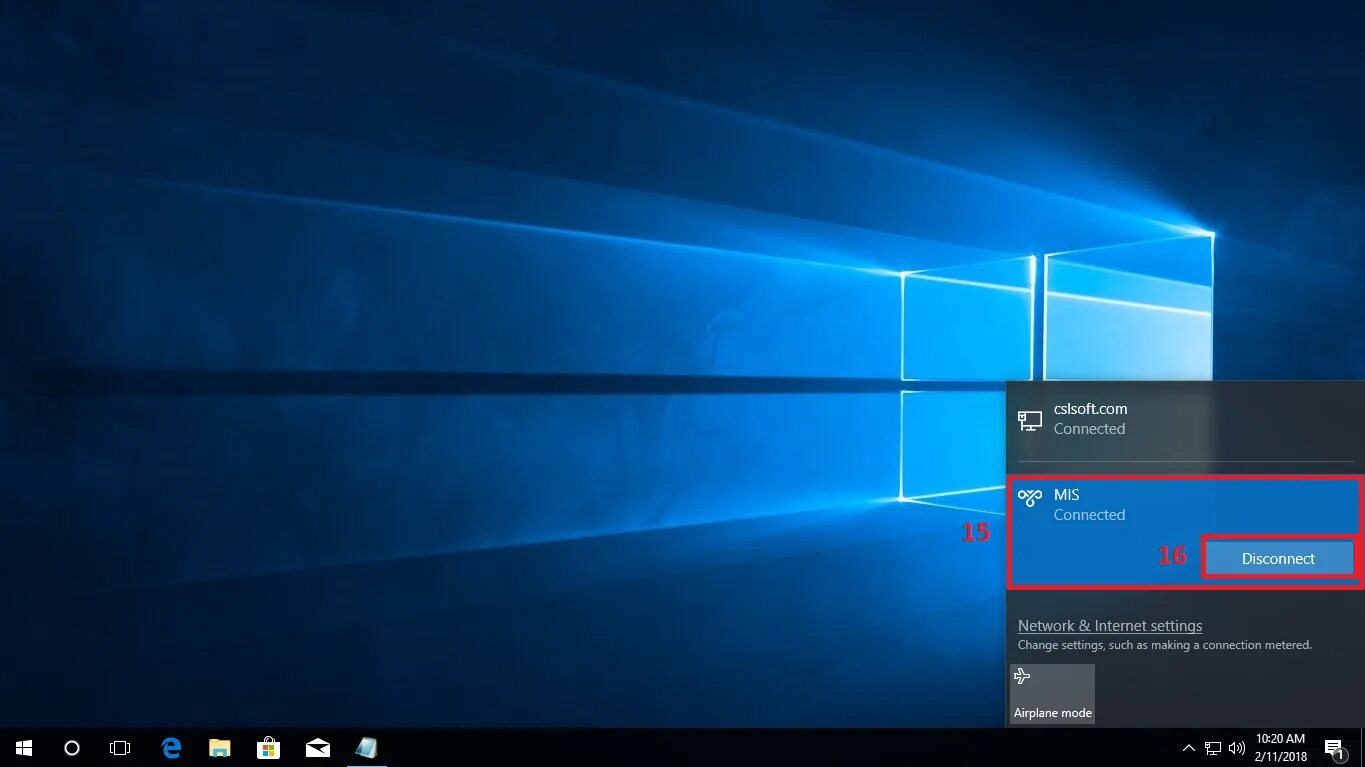 Network connection windows 10. Фото части экрана windows 10.