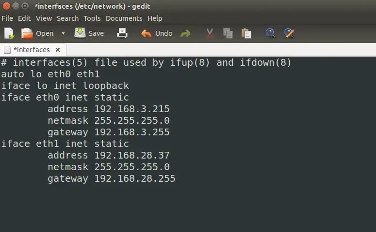 Network config file