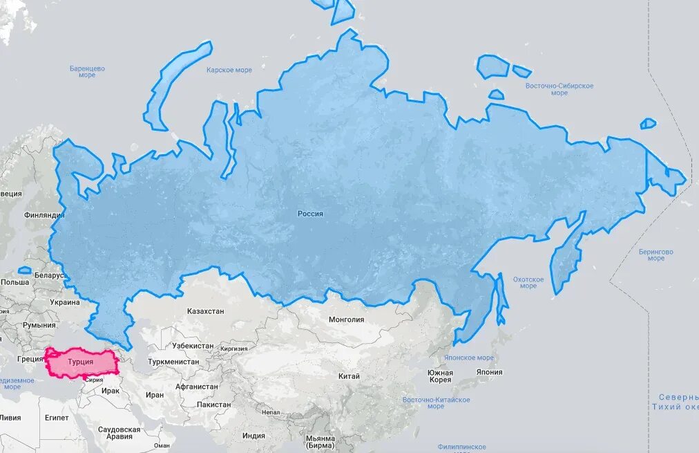 Размер россии сейчас. Карта России и Турции. Размеры территории России. Карта России Турция на карте.