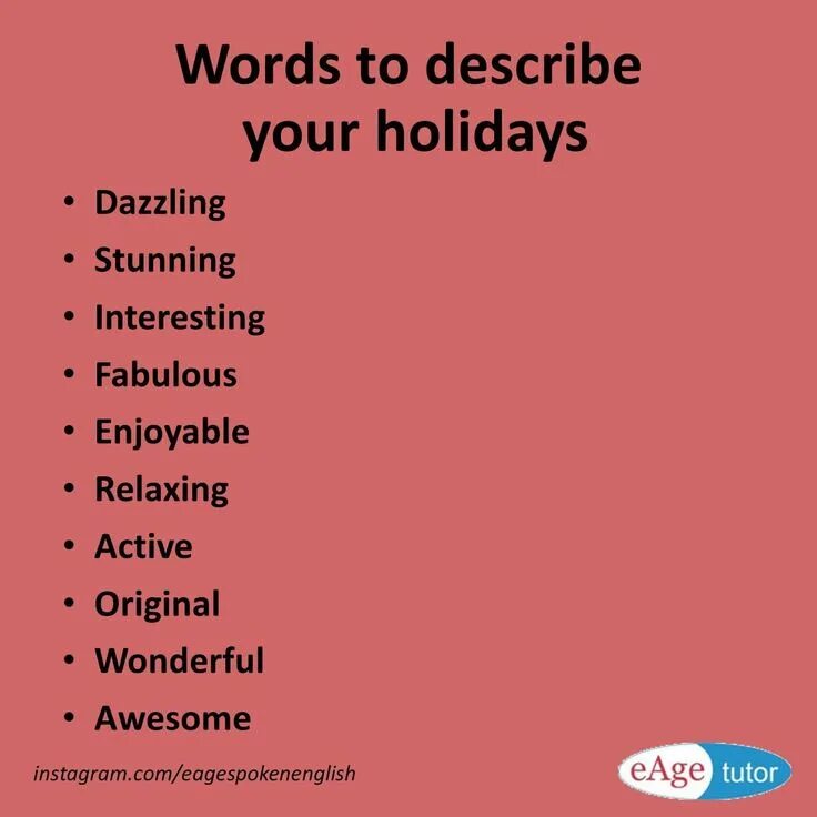 Describing holidays. Words to describe. Adjectives to describe Holidays. Describing Words. Words to describe Holidays.