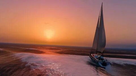 Море волны лодка