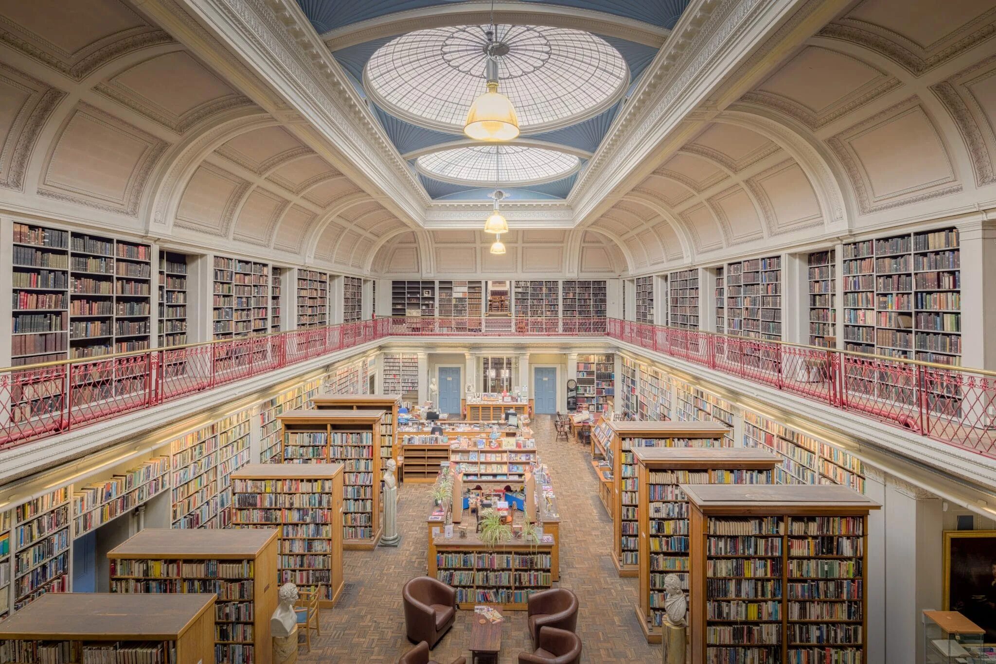 The library on the right