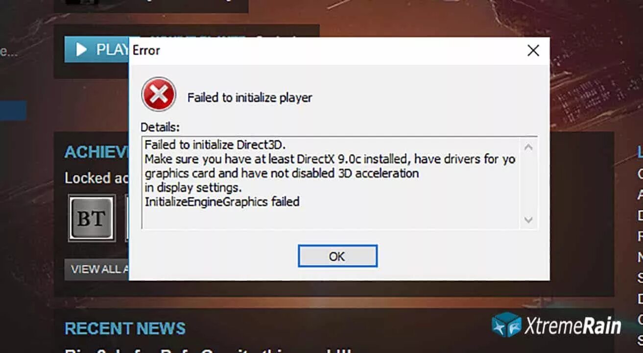 Failed to initialize что делать. Failed to initialize Player. DIRECTX 3d Error. Failed to initialize Graphics Hardware сталкер. SECUROM failed to initialize.