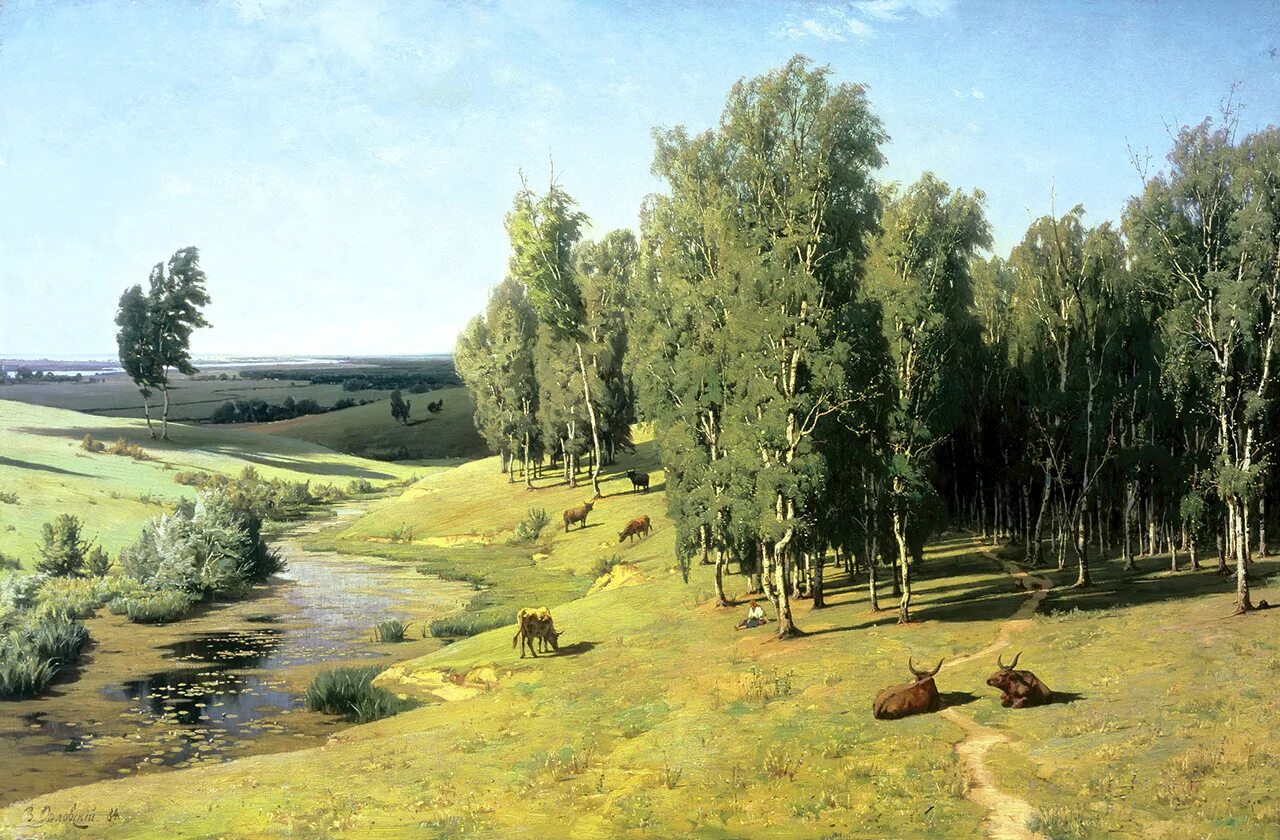 Про картину. Владимир Орловский (1842 – 1914), «летний день». Орловский Владимир Донатович картины. Владимир Донатович Орловский, "летний день". Художник Орловский Владимир Донатович 1842-.