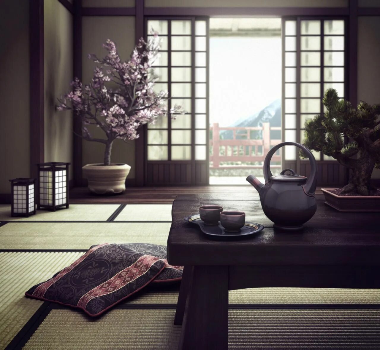 Комната в японском стиле. Азиатский стиль в интерьере. Японский стиль в интерьере. Традиционный японский интерьер. Asia home