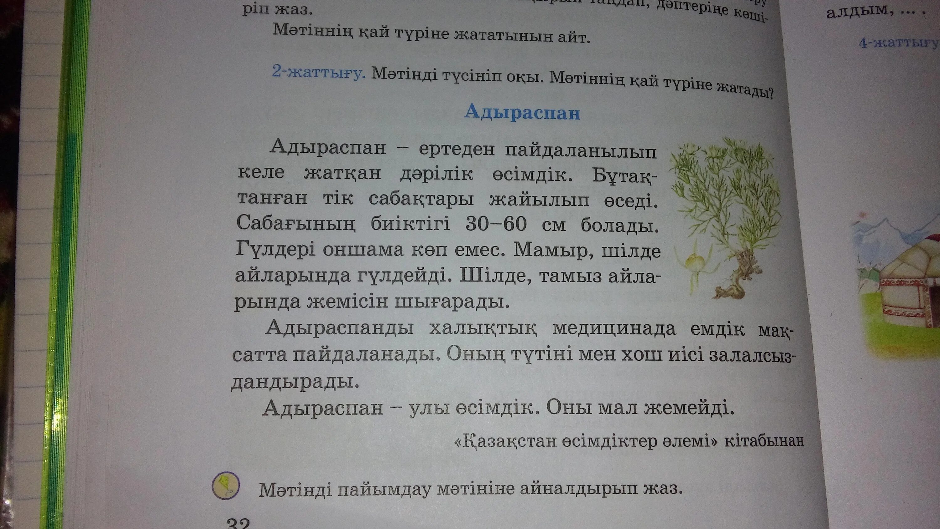 Тірек сөздерді пайдаланып сипаттау мәтінін жаз