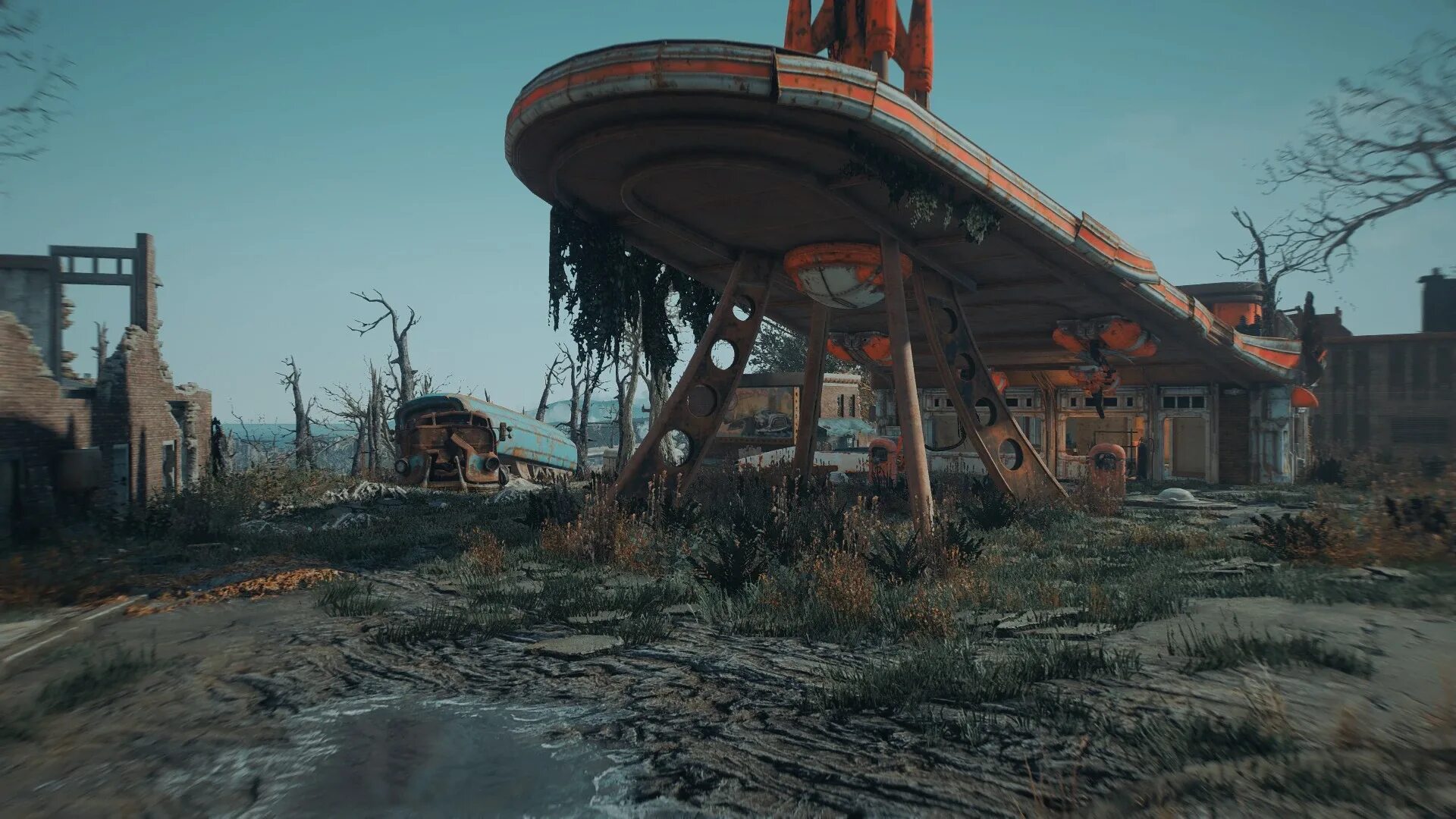 Fallout red. Фоллаут red rocket. фоллаут 4 ред рокет. fallout 4 локация ред рокет. фоллаут 4 заправка ред рокет.