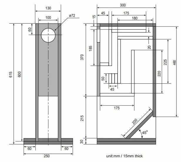 Speaker plan. Fostex 206 en чертеж. Fostex чертежи. Обратный рупор на Fostex Fe 206e чертежи. Колонки чертёж Seas h1216.