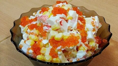 Салат кальмары яйцо красная икра