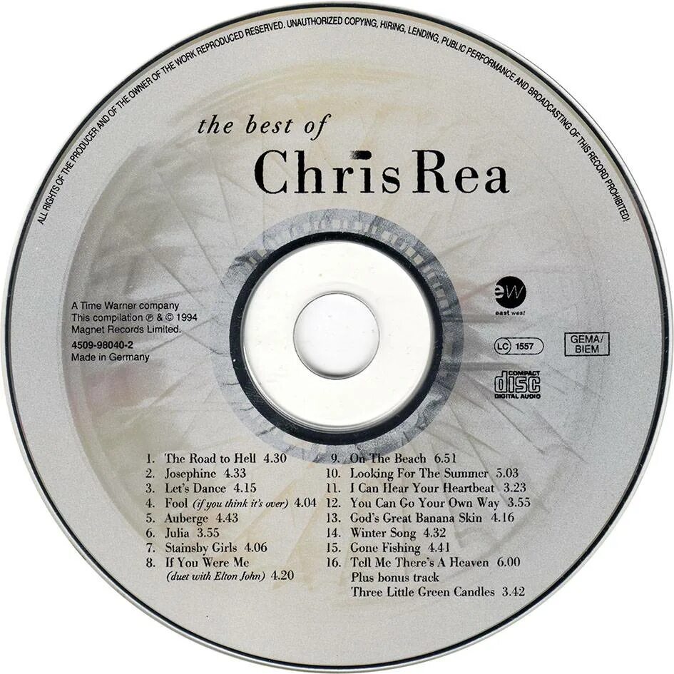 Chris Rea album Auberge. Chris Rea Auberge 1991.