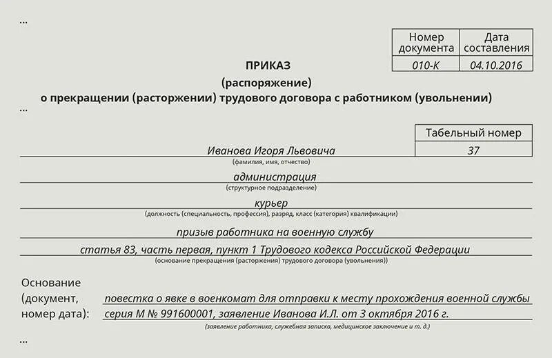 Смерть статья тк. Приказ при увольнении в связи с призывом в армию. Приказ об увольнении по призыву в армию образец. Приказ на увольнение в связи с призывом в армию образец. Приказ увольнение в связи с призывом на военную службу.