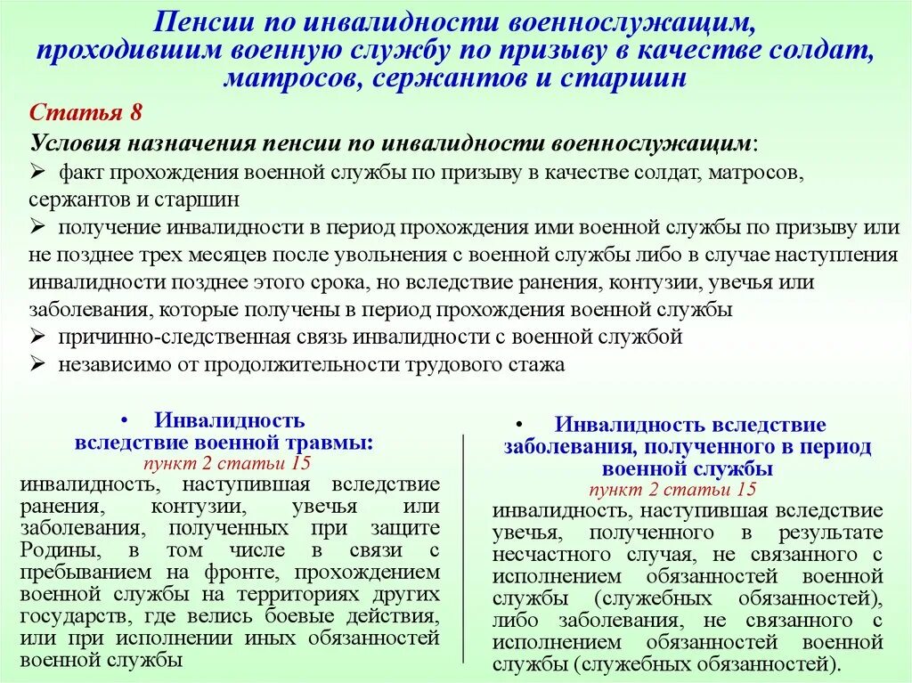 Выплаты мвд по состоянию здоровья. Пенсия по инвалидности пенсия по инвалидности военнослужащего. Инвалидность в период военной службы инвалидность. Пенсионное обеспечение военнослужащих по призыву. Пенсия по инвалидности военнослужащим проходившим военную службу.