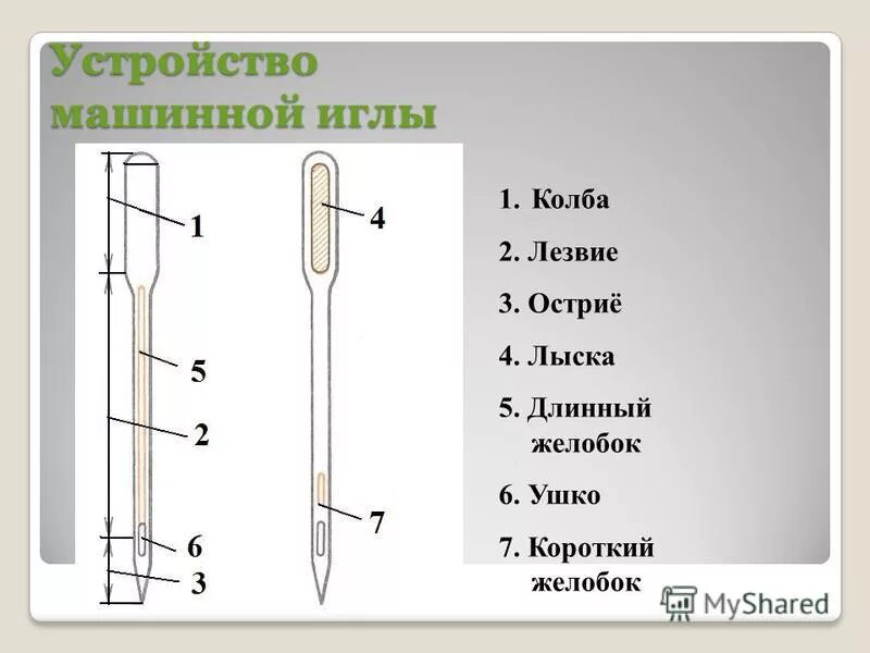 Длинный желобок иглы