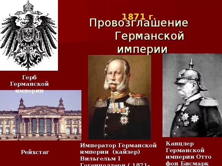 Германия в 1871 -1914 г Образование Германской