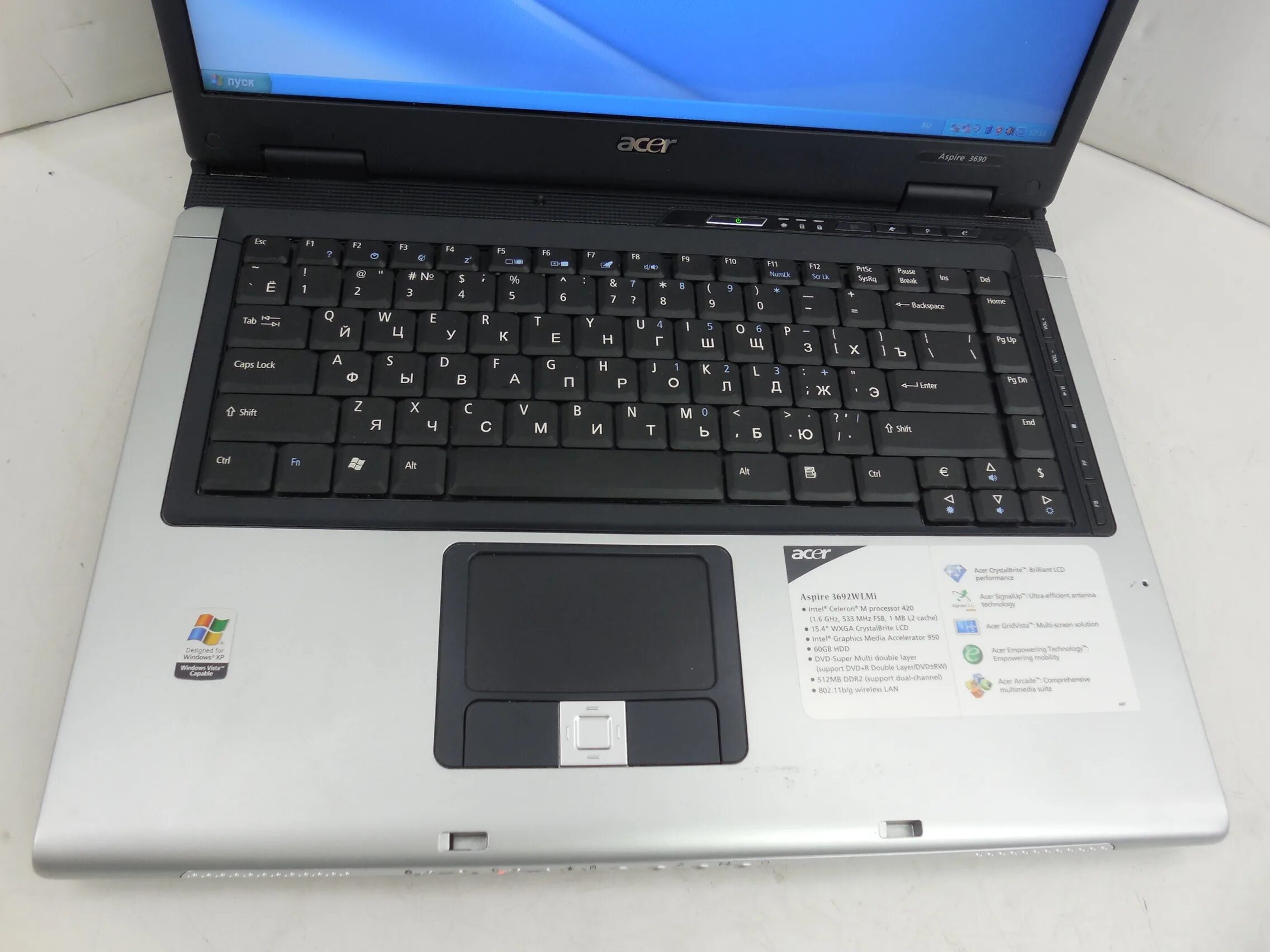 Aspire 3690. Acer Aspire 3692wlmi. Ноутбук Acer Aspire 3690. Ноутбук Acer Aspire 3692wlmi (Сel-m 420 1.6/512/60/DVD-RW/15.4"/WXP). Acer 3692.