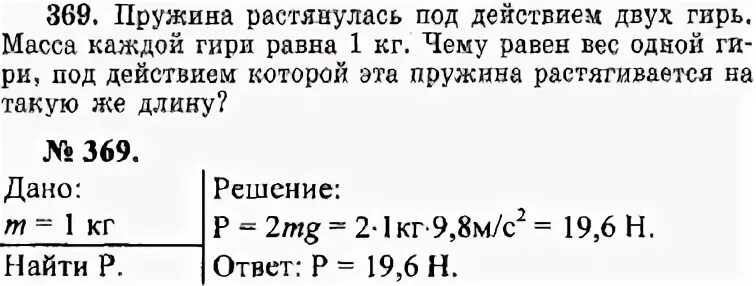 Пружина растянулась под действием
