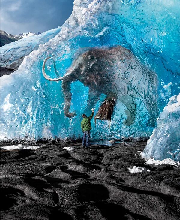 Ужасный холод. Мамонт во льду. Доисторическая Арктика. Динозавр во льду.