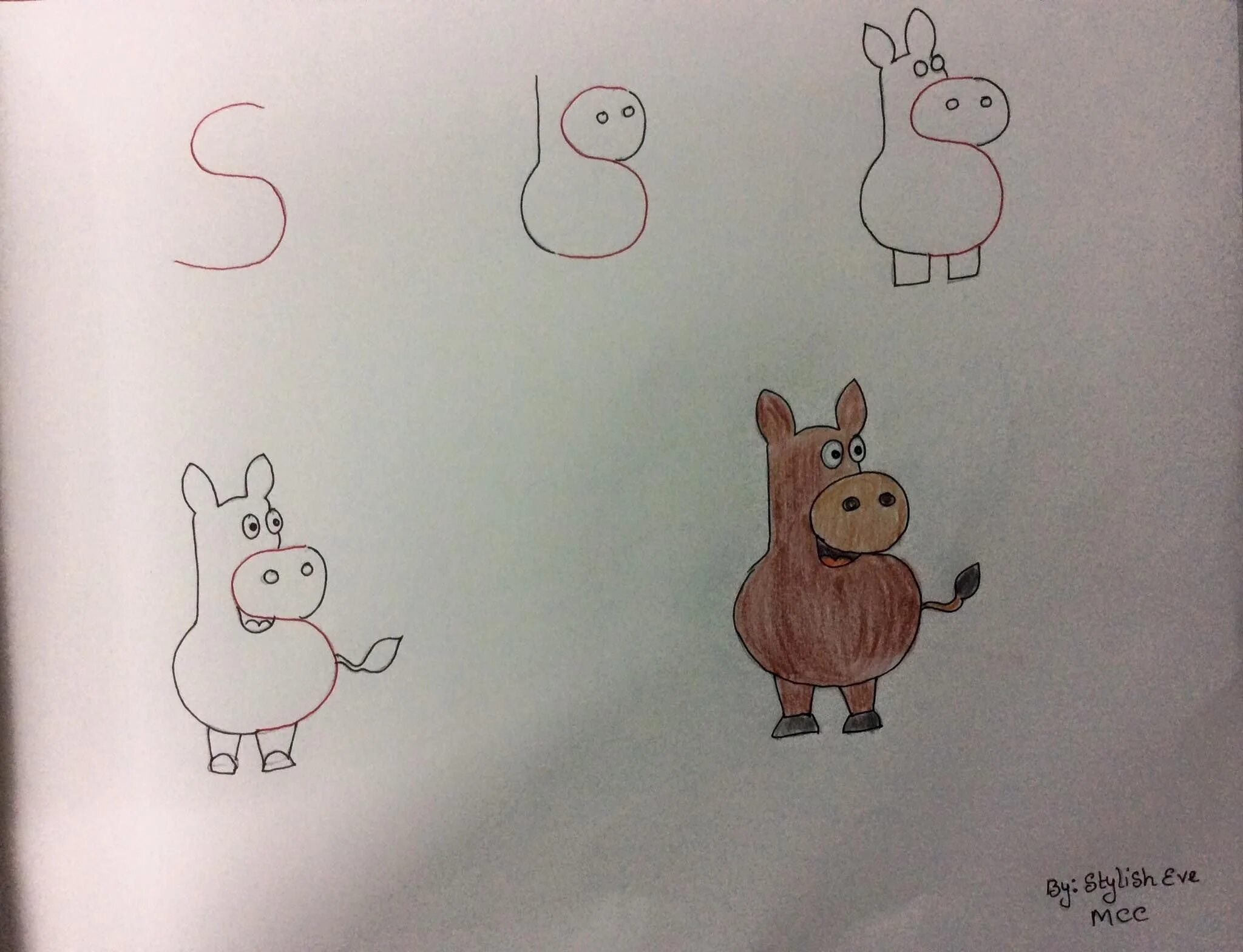 Как из 2 нарисовать 7