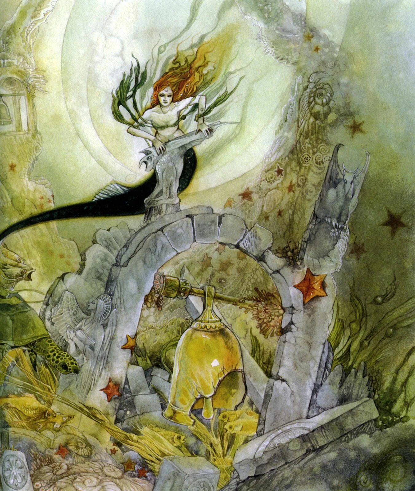 Stephanie law картины. Forgotten bells. Forgotten bells. Stephanie law, иллюстрации. Мифология акварелью.