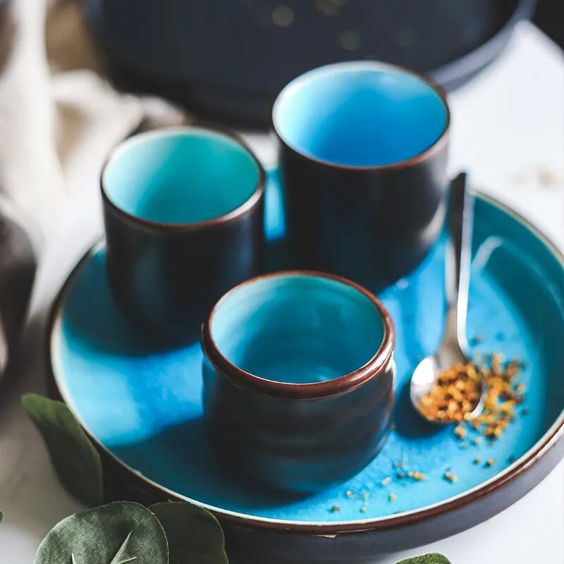 KINGLANG, глазурованная керамическая посуда. Посуда глазурованная синяя. Посуда синяя глазурь. Голубая глазурь керамическая посуда. Глазурь трескается