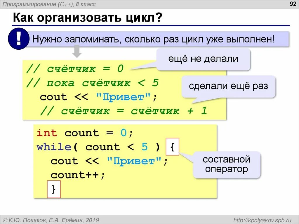 Программирование c 10. Как организовать цикл. Программирование на c. C++ презентация. Как организовать цикл в программе.