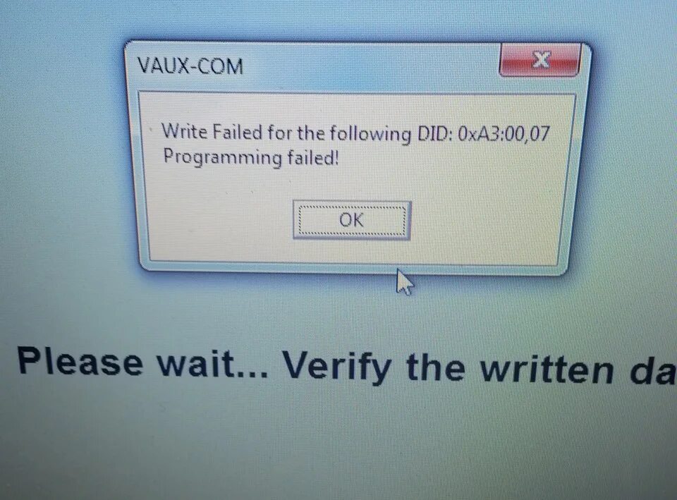 Firmware failed. Ошибка write failed. Write failed for the following did 0xa3 00.07. Vaux com ошибка интерфейса. Vaux-com.