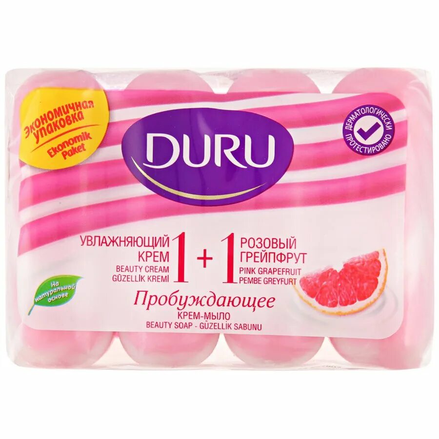 Дуру хозяйственное. Мыло Duru (4*90)/1+1 крем/ грейпфрут. Мыло Duru Soft Sensations туалетное 80гр. Морские минералы 1+1. Duru, туалетное мыло Soft Sens Pink Grapefruit грейпфрут 4 шт по 80 г, 1 упаковка. Duru Soft Sensation мыло туалетное.