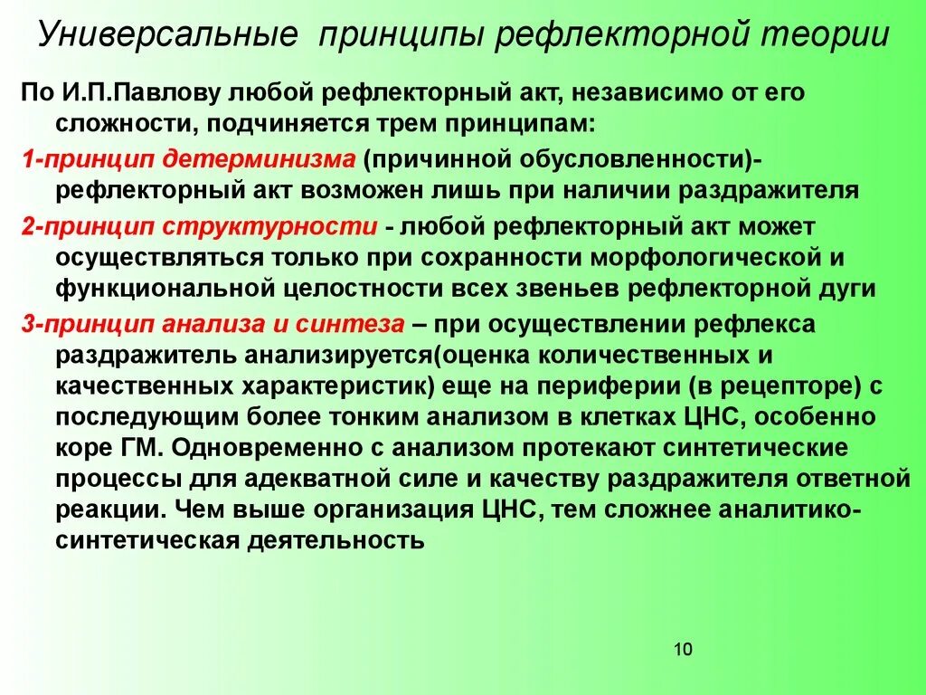 Принцип рефлекса. Принципы рефлекторной теории. Основные положения рефлекторной теории. Принципы рефлекторной теории физиология. Принципы рефлекторной деятельности по Павлову.