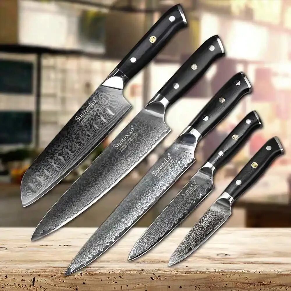 Недорогие кухонные ножи. Японская сталь VG 10. Ножи Santoku Knife. Сталь vg10. Кухонные ножи Самура Дамаскис.