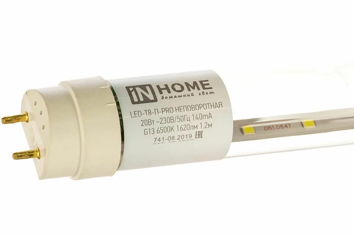 Лампа светодиодная, led-t8 r-m-pro10 вт 230 в g13 6500к 800 лм 600 мм. Лампа светодиодная led-t8-m-pro 20вт 230в g13 6500к 1620лм 1200мм мат. Нл-т8-20 вт-230 в-6500 к g13 1200 мм. In home 4690612030999. Лампа сд led-t8-п-pro 20 вт 230в g13.