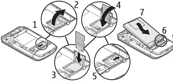 Извлечь память из телефона. Nokia 6300 крепление SIM карты. Как вставлять симку в телефон сбоку. Как вставить сим карту в кнопочный телефон. Nokia 5228 заглушки SIM карты памяти.