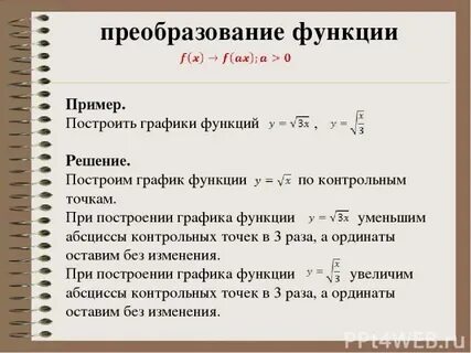 Пример функции преобразования