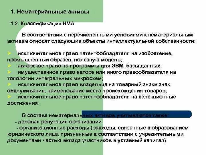 Нематериальные активы признаки. Классификация нематериальных активов. Нематериальные Активы классифицируют на. Нематериальные Активы и их классификация. 22 Нематериальные Активы: классификация.