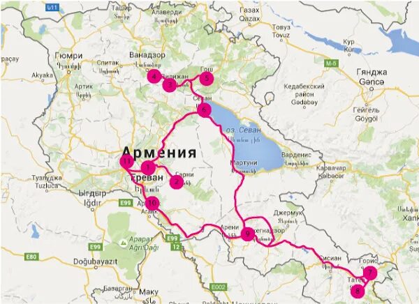 Можно ехать в армению. Карта Армении Гюмри Ереван. Город Джермук в Армении на карте. Татев на карте Армении. Дорога Гюмри Ереван на карте.