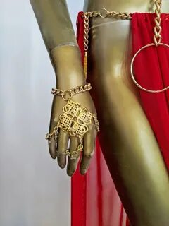 Fantasy KAJIRA HAREM GIRL Costume Sexy Goddess Succubus Devil Chain Bra Wom...