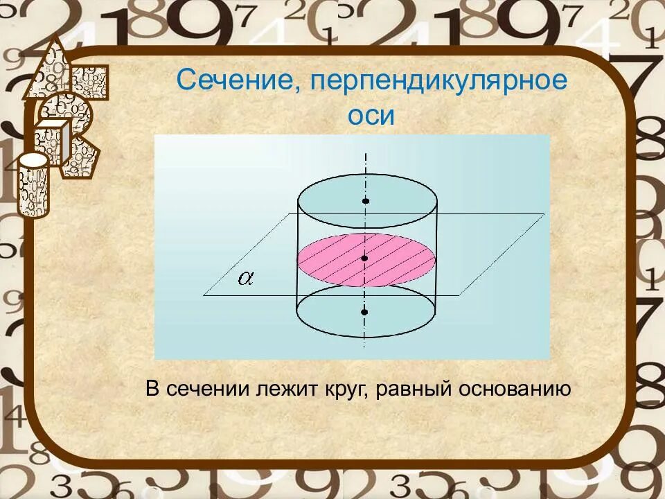 Площадь сечения перпендикулярного оси цилиндра. Сечение перпендикулярное оси. перпендикулярное сечение цилиндра. сечение перпендикулярно оси цилиндра. сечение цилиндра перпендикулярное оси цилиндра.