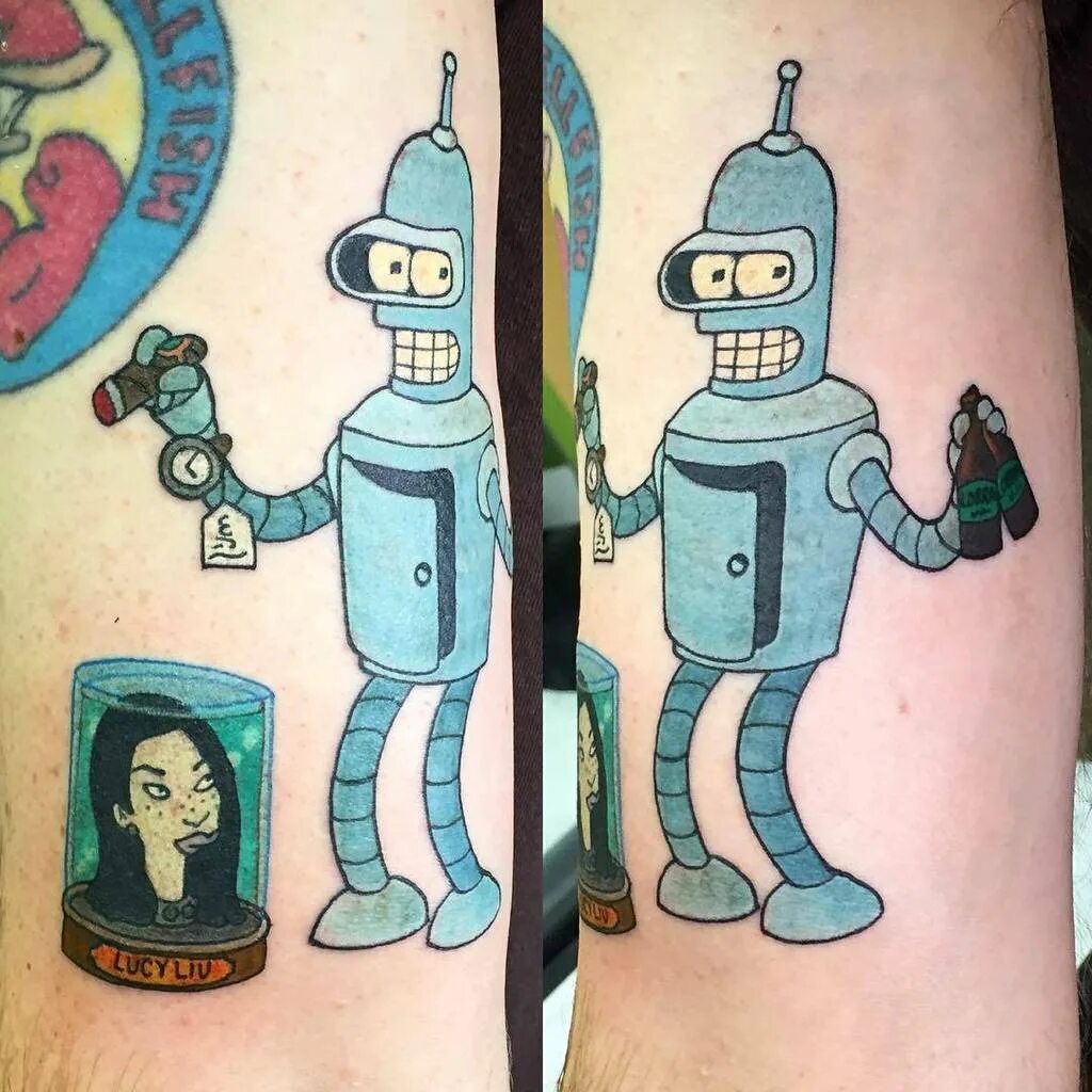 Тату бендер. Тату на руке мужские футурама. Тату бендера из футурамы. Бендер тату олд скул. Бендер тату эскиз.