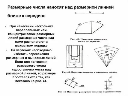 Размерное число относительно размерной линии