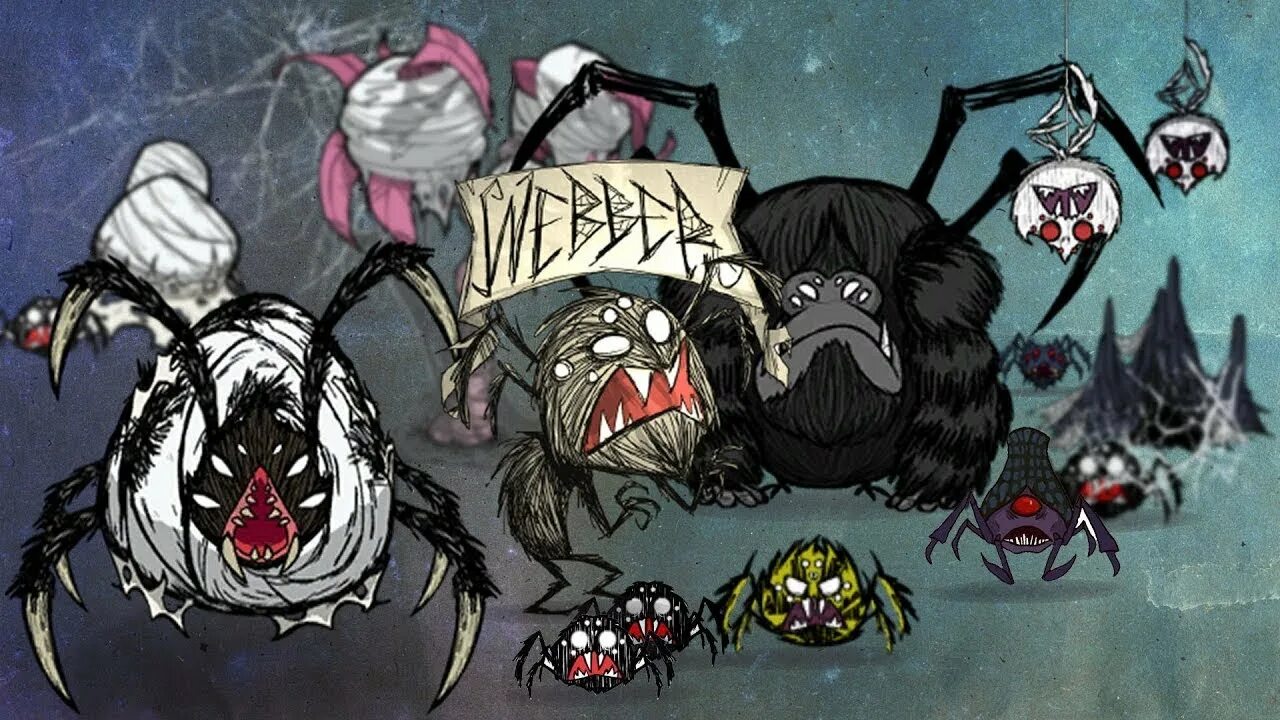 Донт старв монстры. Don t Starve паук. Don't Starve Веббер. Дон старв Королева пауков. Don't Starve паук Webber.