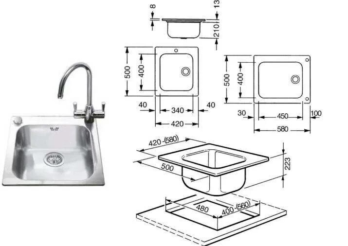 Диаметры кухонных моек. Мойка из нержавеющей стали Fabia Profi врезная.65х45 см. схема монтажа. Габариты мойки 45см. Кухонная мойка 900х500. Мойка узкая для кухни ширина 30 см.