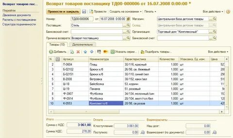 Причины возврата товара
