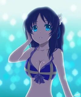 Nagi, Asukara, Hiradaira, Chisaki, bikini, blue, eyes, hair, long, side, ta...