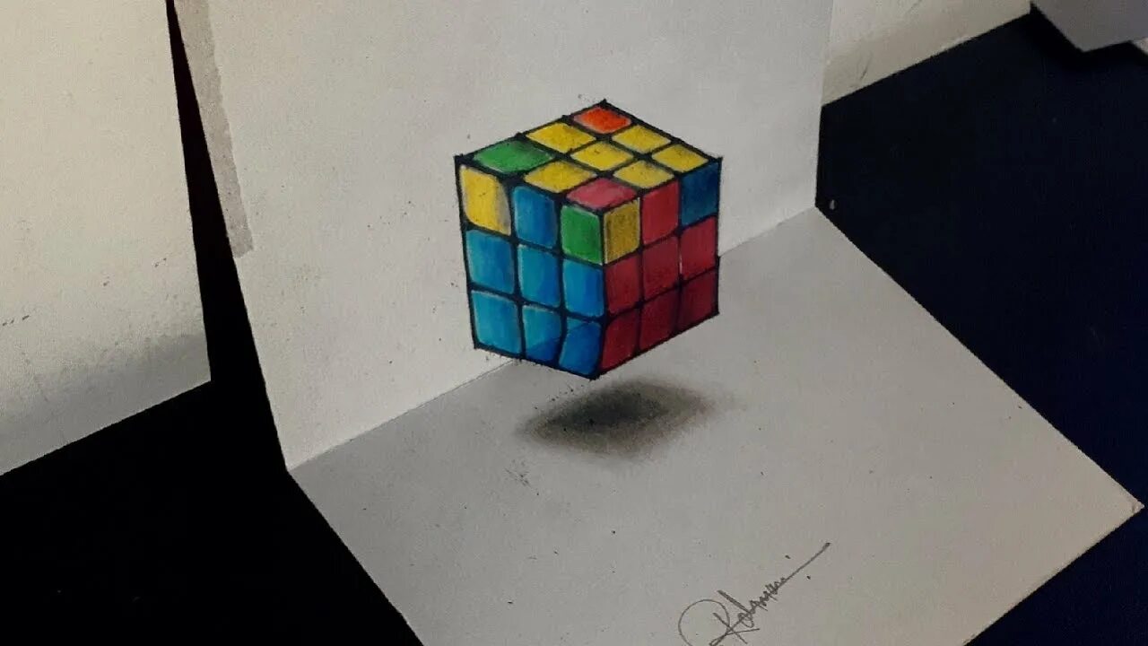 Рубик карандашом. Рисование по кубикам. 3d кубик рубик на бумаге. 3д кубик рубика по клеточкам. 3д кубик рисунок.