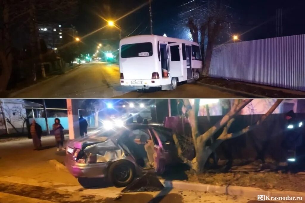 Упавший автобус с людьми в мойку