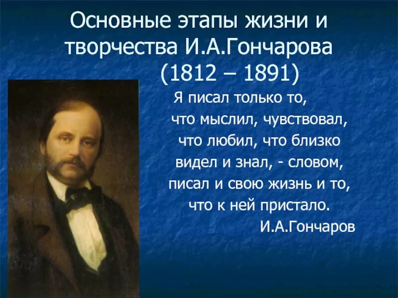 Основные темы жизни. Гончаров творческий путь. Жизнь и творчество Гончарова. Темы творчества Гончарова. Основные этапы жизни и творчества.