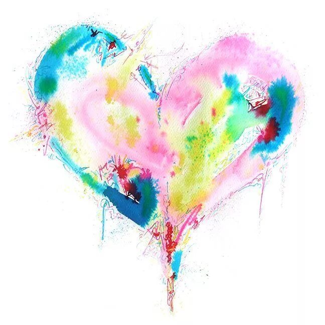 Акварельные сердечки. Сердечко акварель. Сердце нарисованное акварелью. Абстрактные сердечки. Colorful love