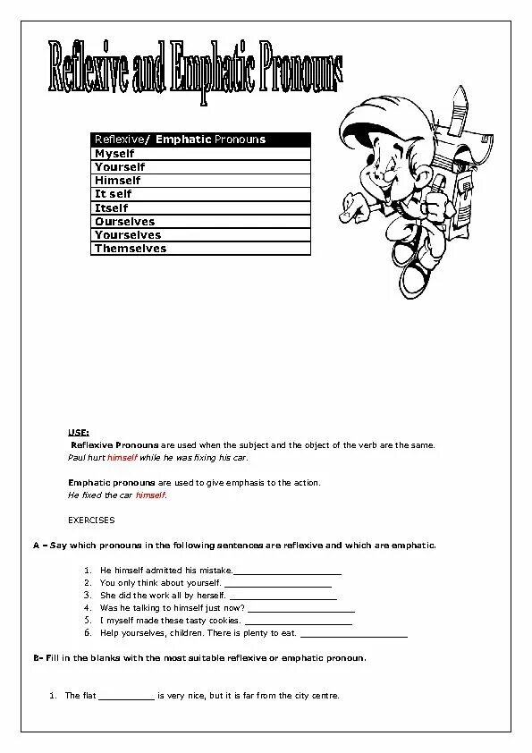 Возвратные местоимения Worksheets. Emphatic pronouns. Reflexive emphatic pronouns правило. Reflexive and emphatic pronouns Worksheets. Reflexive worksheets