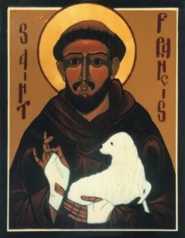 Св глазами. Св Франциск Ассизский икона. Франциск Ассизский фото. Зверь иконы из мультика.