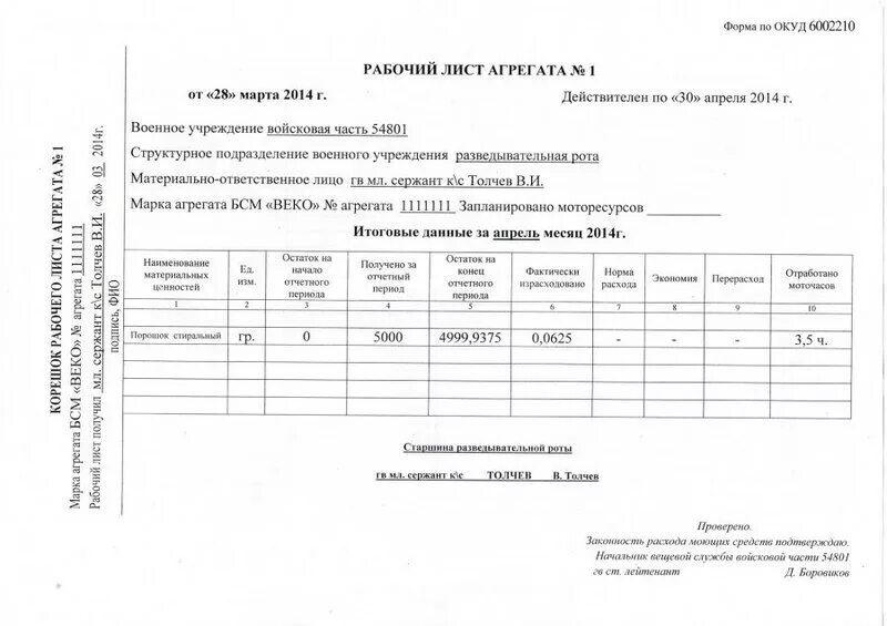 Рабочий лист агрегата дизельного генератора. Путевой лист форма окуд 6002209. Рабочий лист агрегата (ф. Утверждена постановлением госкомстата россии от 30. Рабочий лист агрегата форма 17 образец заполнения.