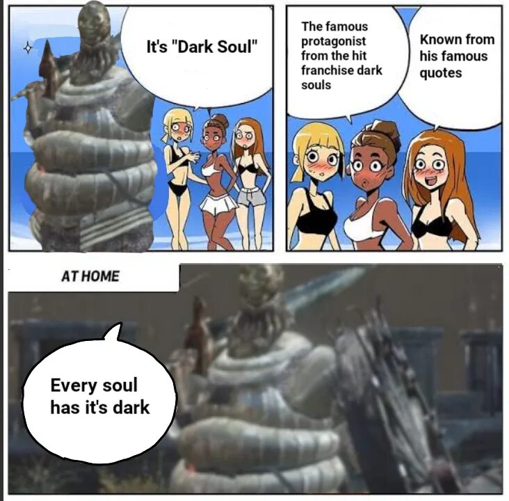 Its dark. Every dark souls has. every soul has its dark. john the dark. john souls.